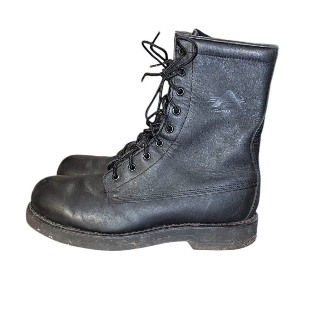 Addison Shoe Company Vintage Black Leather Steel Toe Boots Men’s 8.5 Women’s 10